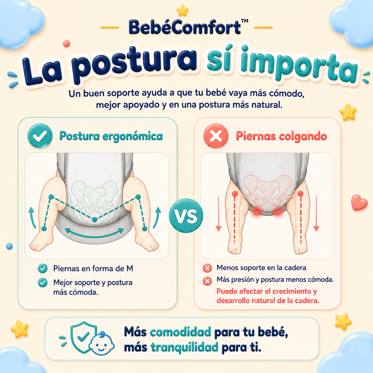 BebéComfort™ | Ergonomía + protección 👶💤