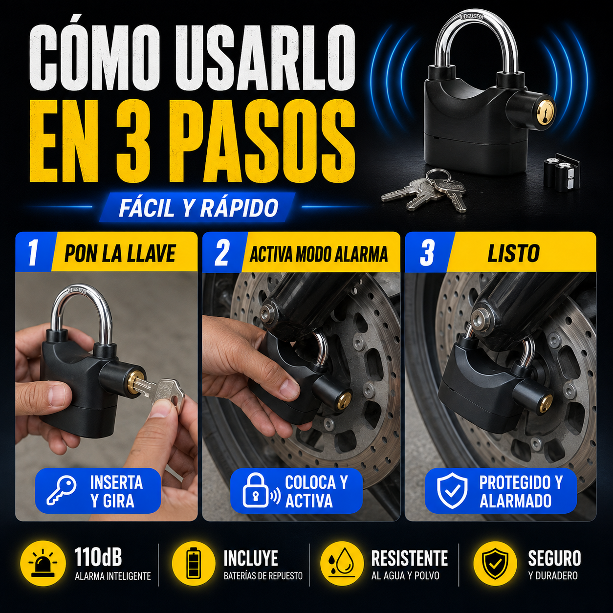 MotoGuard™ | Alarma + protección antirrobo 🏍️🔊